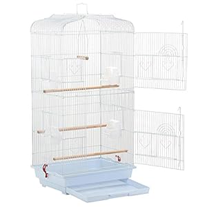 Yaheetech Jaula para Pájaros Jaula de Aves Canarios 2 Calor Blanco
