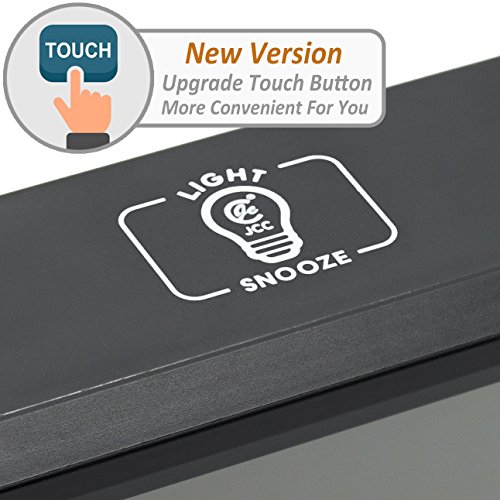 JCC batteriebetriebener Reisewecker LED Digital-Wecker mit extra großem Display, 5 Minuten Snooze, Temperatur, Datumsanzeige, und Lichtsensor Nachtlicht – schwarz - 5