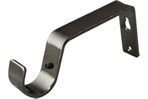 Your Home Online 28mm & 19mm Heavy Duty Metal Curtain Pole Rod Wall Bracket Holder 8 Colours (Black Graphite Chrome, 19mm Quantity 3)