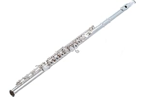 SYMPHONIE WESTERWALD® Flûte traversière en do / flûte traversière, clés ouvertes, clés à anneaux, argent véritable, tête en argent massif (argent 925), pied de si, accessoires, sac de transport, service d'entretien