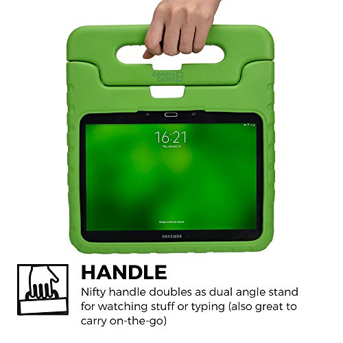 Samsung Galaxy Tab 4 10.1, Tab 3 10.1 hülle fur kinder, COOPER DYNAMO Beanspruchbare, strapazeirfähige, robuste, gepolsterte Hartschalenhülle mit integriertem Griff, Standfunktion & durchsichtigem Displaysschutz (Grün) - 5