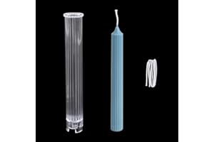 CRAFFANCY Stampo per candela, 1 pezzo di plastica trasparente per candelabri con candela stoppino a righe pilastro stampo cilindrico per chiesa decorazione domestica