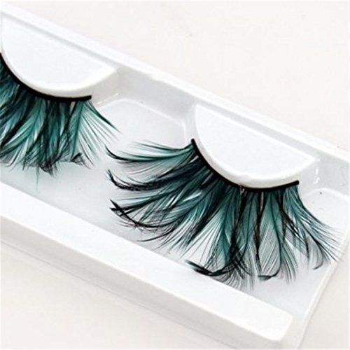 Handgemachte – Wimpern, Künstliche Wimpern, grüne super weich Feder, falschen Wimpern, Sonder Maskerade Bühne - 6