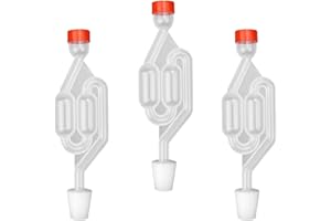 0XBIT Transparent Gärbehälter, 3 Stück Gärröhrchen, Gärröhrchen mit Gummistopfen, Fermentation Röhrchen, für Brauen von Bier, Wein, Fermentiertem Sauerkraut