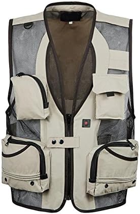 Spring And Autumn Men's Casual Quick-drying Vest Outdoor Fishing Photography Mesh Horse Harness Vest Multi-pocket,Brown-XXL