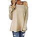Produktbild Damen Oberteile,Mosstars Mode Frauen Langarm aus der Schulter Bluse T-Shirt Bluse Pullover Tops Langarm Pulli Shirt Sweatshirt