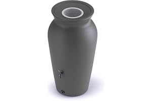 YourCasa DropCatcher Récupérateur d'eau de pluie, 120 à 230 l, avec panier filtrant et robinet, en plastique, résistant au gel, pour le jardin, anthracite, 230 l