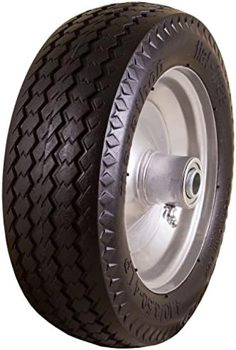 Marathon 4.10/3.50-4" Flat Free, All Purpose Utility Tire on Wheel, 3" Centered Hub, 5/8" Bearings
