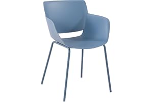 ‎CLP CLP Stuhl Alpena I Outdoorstuhl absolut wetterfest und UV-beständig I Stuhlgestell aus pulverbeschichtetem Stahl I Sessel für draußen, Farbe:blau