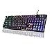 Produktbild BAKTH Gaming Tastatur, LED Hintergrundbeleuchtung Regenbogen Farben Helligkeit USB Verdrahtete Spiel Tastaturen für Spielen oder Arbeiten