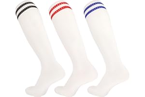 CutitiUU 3 Pares Calcetines Fútbol para Niños,Calcetines de Entrenamiento Largos Calcetines de Deporte Transpirables,Calcetines de fútbol de poliéster para niños