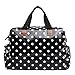 Miss Lulu 4 Piece Polka Dot Baby Nappy Changing Bag Set (Black)