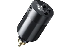 Biomaser Bezprzewodowy zasilacz do tatuażu 1400 mAh, bezprzewodowy akumulator do tatuażu z wyświetlaczem LED Mini Wireless Supply z USB typu C do tatuażu