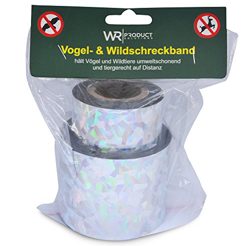 WRPS Vogel- und Wildschreckband 1×100 Meter + 1x 50 Meter – vertreibt schonend störende Vögel und Wildtiere - 4