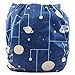 iZiv(TM) Newborn Organic Infant Waterproof/Adjustable/Reusable/Washable Pocket Cloth Diaper Fit Babies 0-3 Years(Universe)