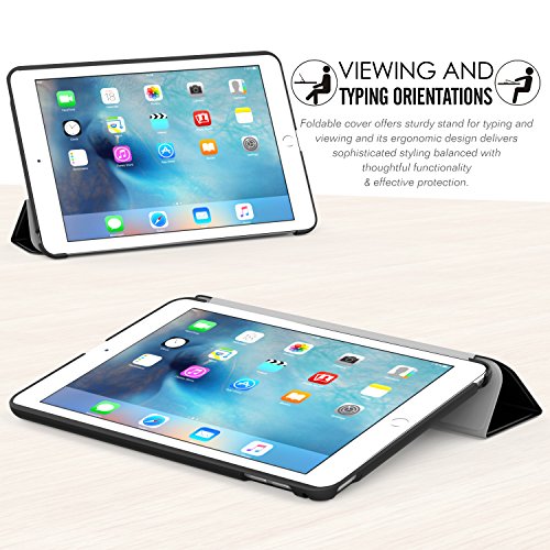 MoKo Hülle für iPad Mini 4 – Ultra Slim Lightweight Schutzhülle Smart Cover mit Auto Schlaf / Wach Funktion und Standfunktion für Apple iPad Mini 4 7.9 Zoll IOS 2015 Genaration Tablet, Schwarz - 4