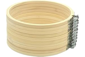 Cleana Arts 10 Pezzi Cerchio da Ricamo Cerchio di Bambù Cerchio Punto Croce Anello 20cm