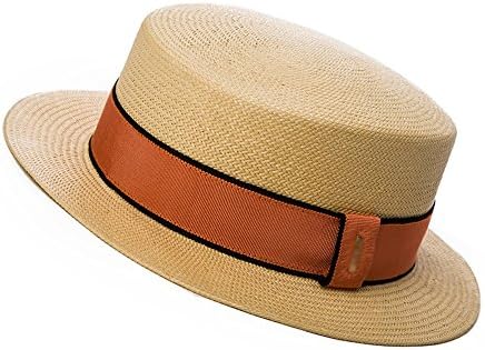 SJJL Hat Female Summer Sun Hat Neutral Vintage Bowler Hat Holiday Travel Straw Hat Beach Flat-topped Straw Hat (Color : B)