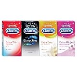 Durex Pleasure Packs - 10 Count (Pack of 4, Extra Thin, Extra Time, Extra Dots, Extra Ribbed)