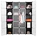 Produktbild LANGRIA Regalsystem Stufenregal 20-Kubus Lagerregal Kleiderschrank Garderobe für Kleidung, Schuhe und Spielzeug (Schwarz und Transluzenten)
