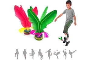 JASTOWN Kick Shuttlecock,Chinese Jianzi,foot Shuttlecock,Feather Football assembled,Colorful Feather Kicking Shuttlecock for Foot Exercise Sports Game，kick feather ball outdoor or indoor,2 pc (GP)…