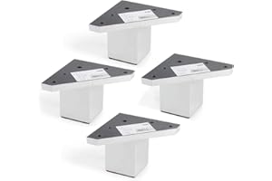 REI REUNION INDUSTRIAL SOCIEDAD LIMITADA Pack 4 Patas para Muebles con Placa de Montaje - Elevadores de Muebles - Plástico ABS - Altura: 6 cm - Color: Gris- No Incluye Tornillos - Rei