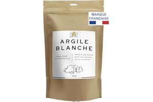 ESSENTIOIL Argile Blanche Kaolin - 100% Naturel - Redonne brillance aux cheveux, Lutte contre les péllicules, Réduit les rougeurs - Tous types de cheveux et peaux - 150g - Marque Française