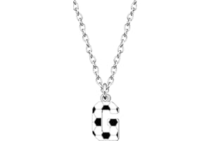Astellea Football Gifts for Girls Boys Initial Necklace for Soccer Lovers Fashion Football Letter Necklace Christmas Birthday Party Jewelry Present for Son Daughter Teenage