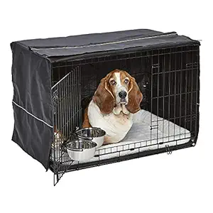 MidWest Homes for Pets Dog Crate Starter Kit One 2-Door iCrate, Pet Bed, Crate Cover 2 Pet Bowls 36-Inch Ideal for Med./Large Dog Breeds