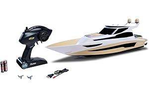 Carson 500108059 RC Yacht Hurikan 2.4G 100% RTR - Bateau télécommandé, Bateau RC, Jouet télécommandé pour Enfants et Adultes, radiocommande Incluse, Beige
