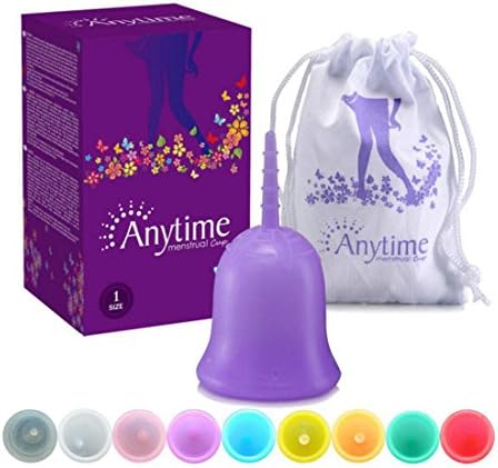 Menstrual Cups-Small&Big Size-Best Alternative to Tampons and Cloth Sanitary Napkins-with Manual and Cloth Bag and Gift Box (Purple, Small)