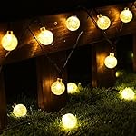 Cmyk&reg; Solar Operated 30 LED String Light with Crystal Ball Covers, Ambiance Lighting, Great for Outdoor Use in Patio, Pathway, Garden, Indoor Use in Party, Bedroom Decor (Warm White)