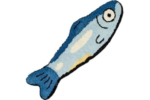 Lpitoy Söt badmatta, halkfri, absorberande, badrumsmatta i fiskform, mjuk, tvättbar, badmatta, badrumsgolvmatta, duschmatta