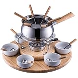 raclette swiss chuchi 6 ollas de cerámica, 6 placas de fondue de cerámica redondas, no apto para inducción.