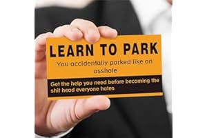 CDXHOME Bad Parking Tarjetas de visita – 100 tarjetas de aprendizaje a estacionar – Divertidos boletos de infracción de estacionamiento (3.5 x 2 pulgadas), naranja, negro