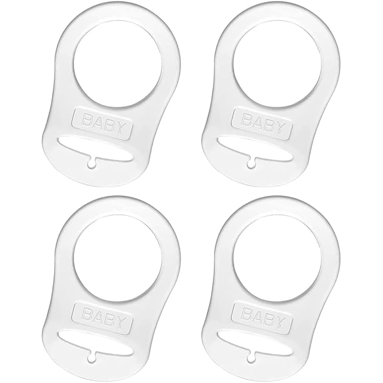 12 Attaches Tétine En Silicone - Anneaux Adaptateurs Pour Sucette, Boutons De Fixation - Transparent - Bébé