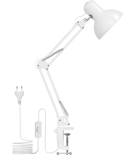 Lampada Da Scrivania BRILLIANT Con Pressostato - Regolabile, E27, 40W, Bianca