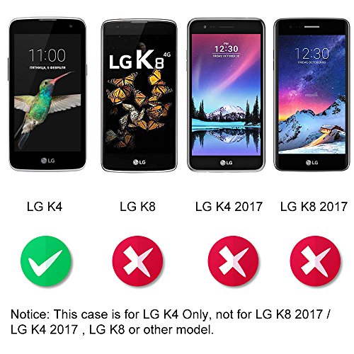 Dooki  LG K4 funda  Stare de pies Cartera Flip PU Piel cuero caso funda para LG K4 con tarjetero tarjetas Soporte Ranura