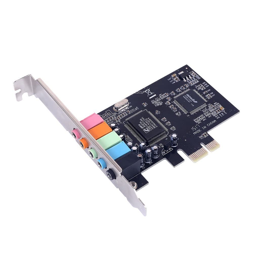 PCI-E Sound Card CMI8738 5.1 Channel PCI-E Desktop Computer Sound Card Support 6-Channel Stereo Surround Output Audio Sound Card