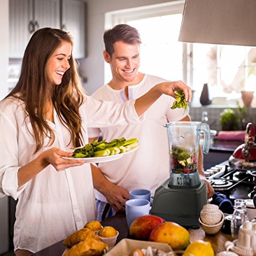 Standmixer, MengK Mixer mit 6 Klingen 2 Liter, Glas Edelstahl, Stufenloser Geschwindigkeitsregelung, Smoothie und Ice-Crush Programm, Pulse Taste, schwarz - 5