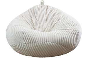 Bestenrose Keine Füllung Sitzsackstuhl für Kinder und Erwachsene nur Bezug für Sofa-Stofftiere (weiß, Größe XL)