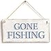 Produktbild ACOVE Gone Fishing – Vintage Schild zum Aufhängen PVC Schild/für Ihn/Fisherman 25,4 x 12,7 cm