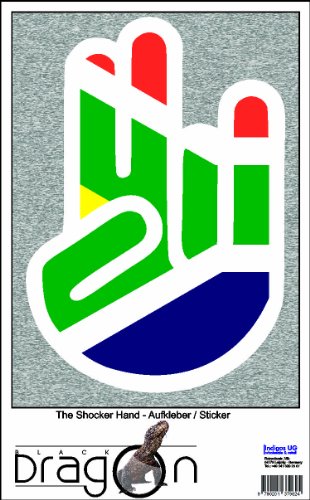The Shocker Hand Decal Sticker Laptop skin 210x172 mm white Outline with Flag South Africa-S dafrika The Shocker Hand Decal Sticker Laptop skin 210x172 mm white Outline with Flag South Africa-Südafrika