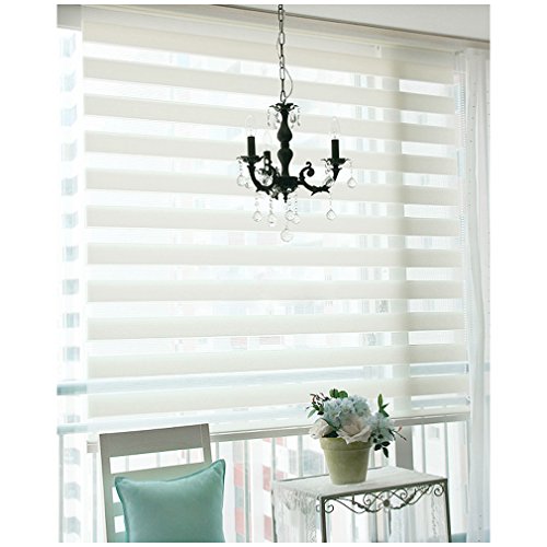 SHINY HOME® Fensterrollo Duo-Rollo Sonnenschutzrollo 100*150CM Weiß Doppelrollo Klemmfix inkl Klemmträger für Fenster, Tür Verdunklungsrollo - 2