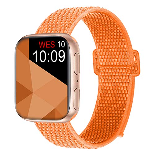 Vandarui Compatible con Watch Correa 42mm/44mm, Nylon Reemplazo Sport Banda Reemplazo para Watch Series 4/Series 3/Series 2/Series 1 (42mm/44mm, New Papaya)