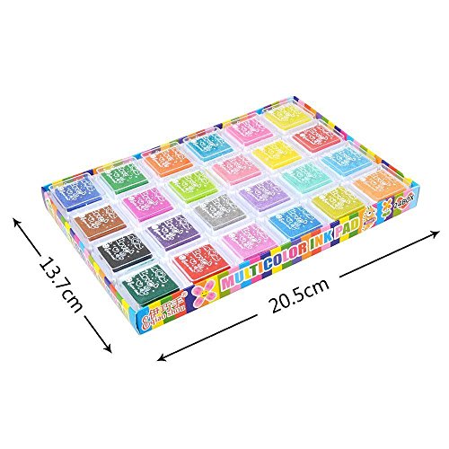 Yoofit Stempelkissen Set [24 Farben] Stempelkissen fuer Papier Handwerk Stoff, Fingerabdruck ,Scrapbook, Malerei Hochzeit Kinder Geburtstags-Gastgeschenke - 6