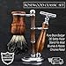 Wooden Safety Razor Badger Shaving Brush Stylo 3 Piece Set Rosewood (NO BLADES INCLUDED )
