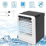 【3 in 1 Multifunktion】: Mobiles Klimagerät ist nicht nur ein Luftkühler sondern auch Befeuchter, Luftreiniger, damit können Sie die eigene Komfortzone schaffen! Wenn Sie etwas Eis zusammen mit Wasser hinzufügen, spüren Sie, wie frischer und kühler Wind herauskommt