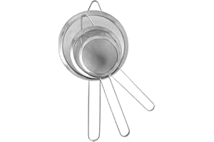 ALBOA SHOP CONCEPT STORE Kit De 3 Coladores De Acero Inoxidable | Colador De Cocina De Malla Fina | Escurridor De Cocina | Juego De Coladores 3 Tamaños Para Escurrir Pasta, Verduras, Arroz | Tamizador De Harina, Azúcar