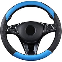 Coprivolante Auto Universale XNIVUIS In Pelle Microfibra Blu - Antiscivolo, Per Diametro 37-38 Cm - Foto 11